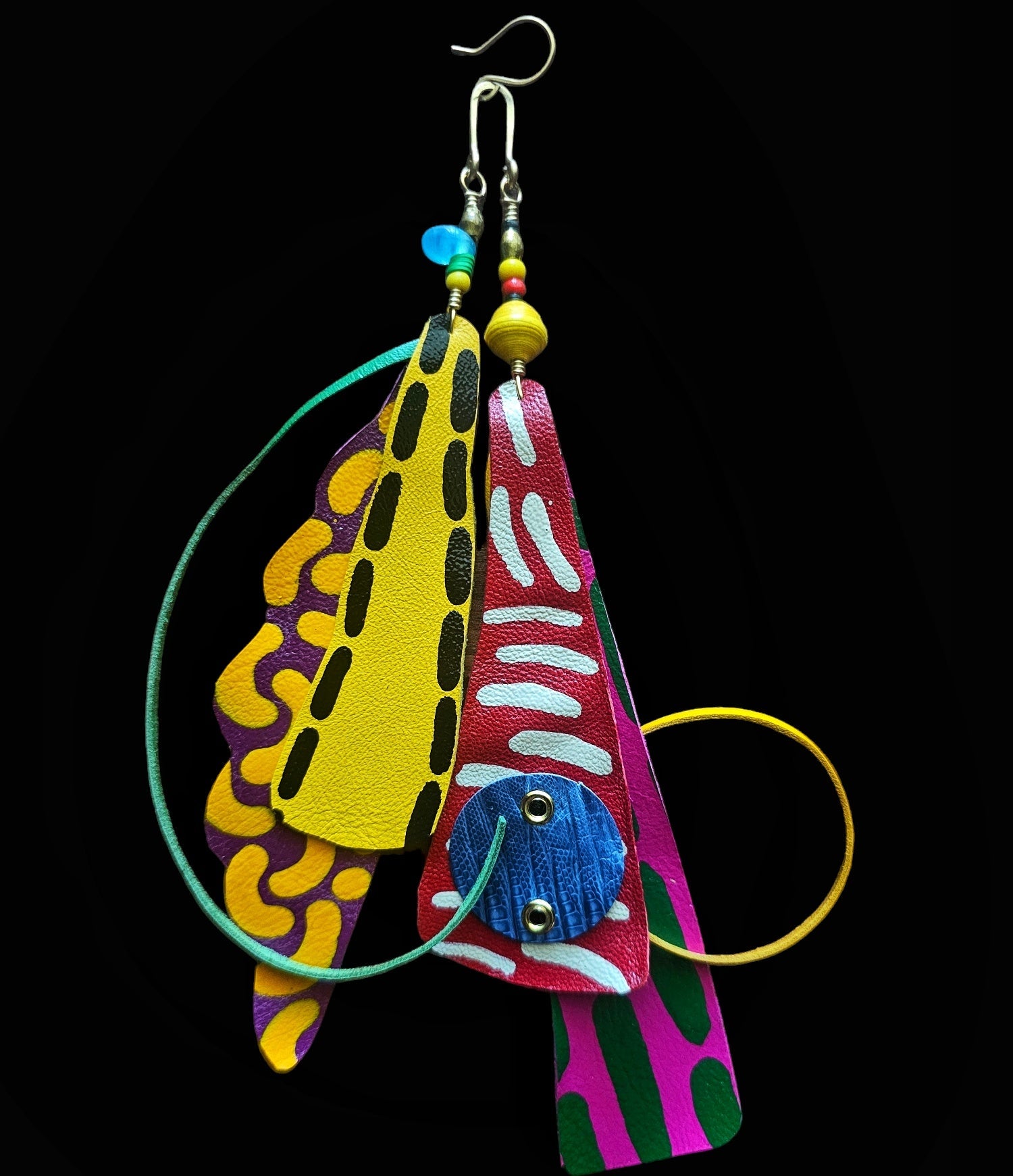 Leather Feather Earrings